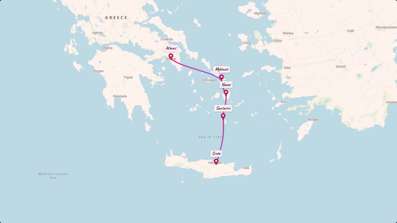 The Postcard look on a route from Athens to Crete