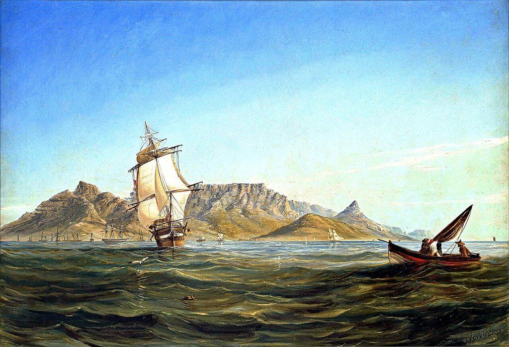 Table Mountain from Table Bay (Baines, 1848)