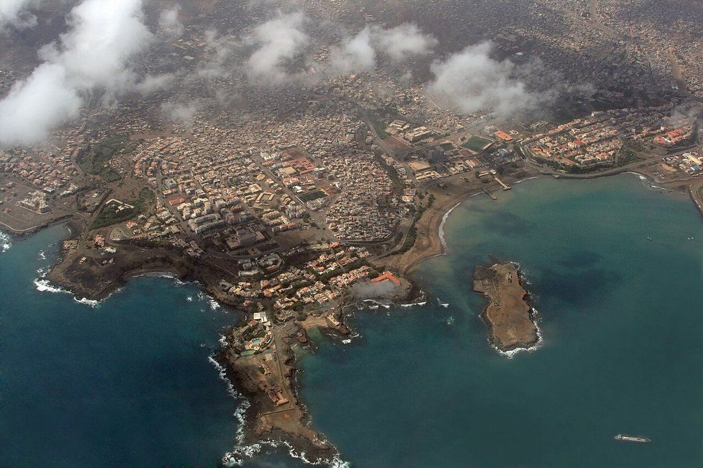 Praia from the air, Cape Verde