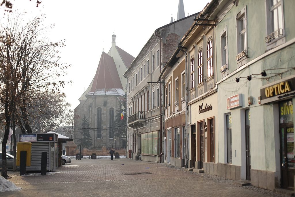 Old town and the Evangelical Church, Bistrița