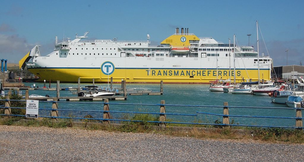 Newhaven Harbour with the Dieppe ferry, East Sussex
