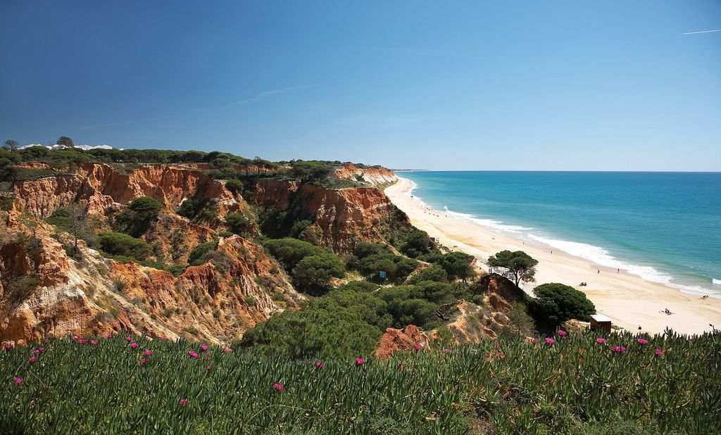 Red cliffs above Praia da Falésia, Algarve