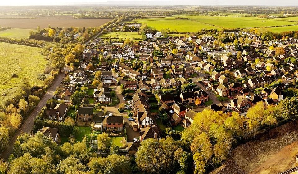 Aerial view of Bray village, Berkshire